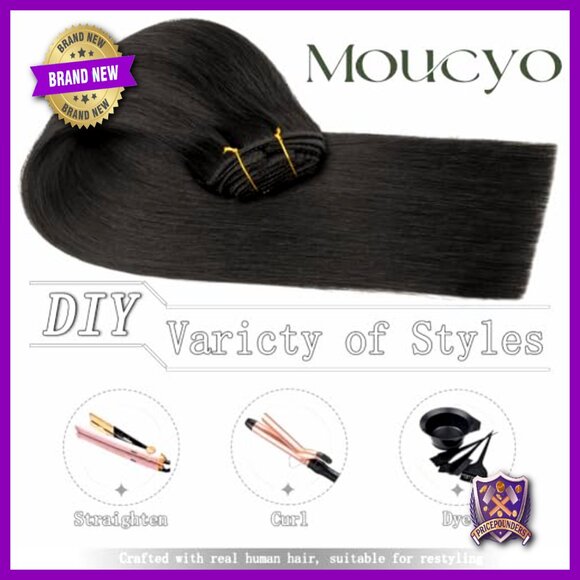 7-Piece Clip-In Human Hair Extensions 16 Inch Lightweight Seamless main image 5